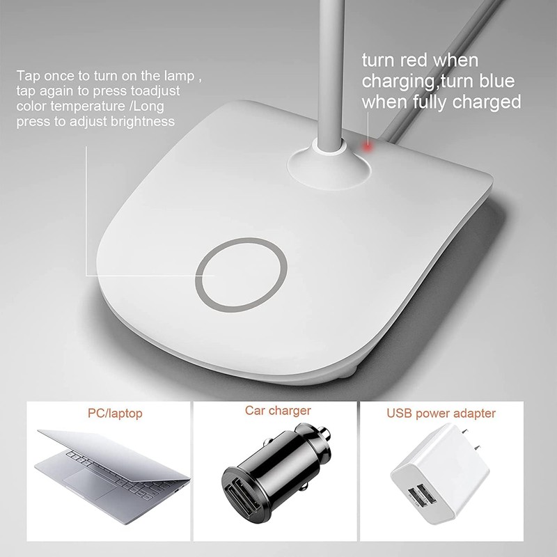 DEEPLITE LED Desk Lamp Battery Operated Lights Cordless Rechargeable Lamp,
