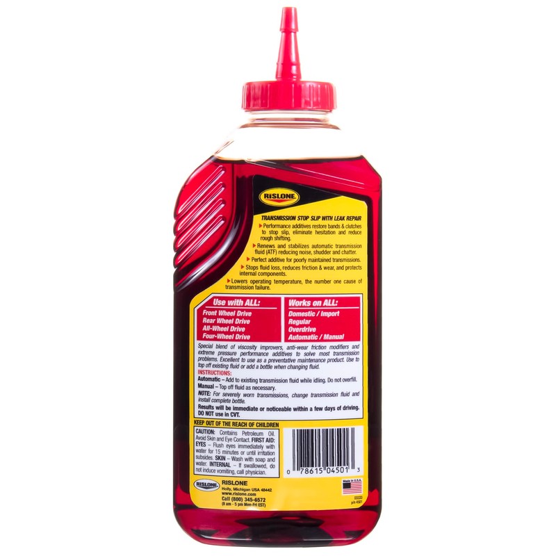Rislone High Mileage Transmission Stop Slip with Leak Repair, 16.9