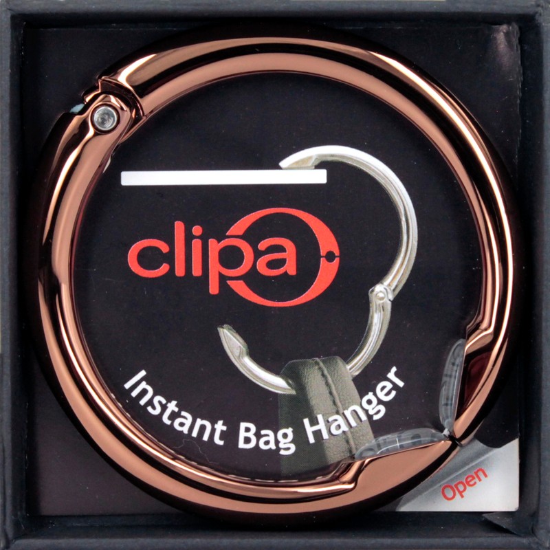 Clipa 2 Clipa Bag Hanger Polished Copper/Rose Gold Purse Hanger