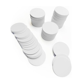 YUGUOCHENG NFC Tags (White, 30 Sheets) NTAG215 Coin Shaped Cards, Round Diameter 1.0 inches (25 mm), NFC Coin, 504 Byte Amiibo Compatible, Shortcut App Compatible