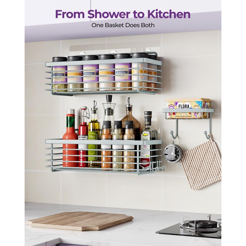 ODesign Shower Caddy 3 Pack SUS304 Stainless Steel-No Drilling-Shower Bathroom