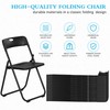 LING RONG Black Plastic Folding Chairs 10 Pack, Lightweight Foldable