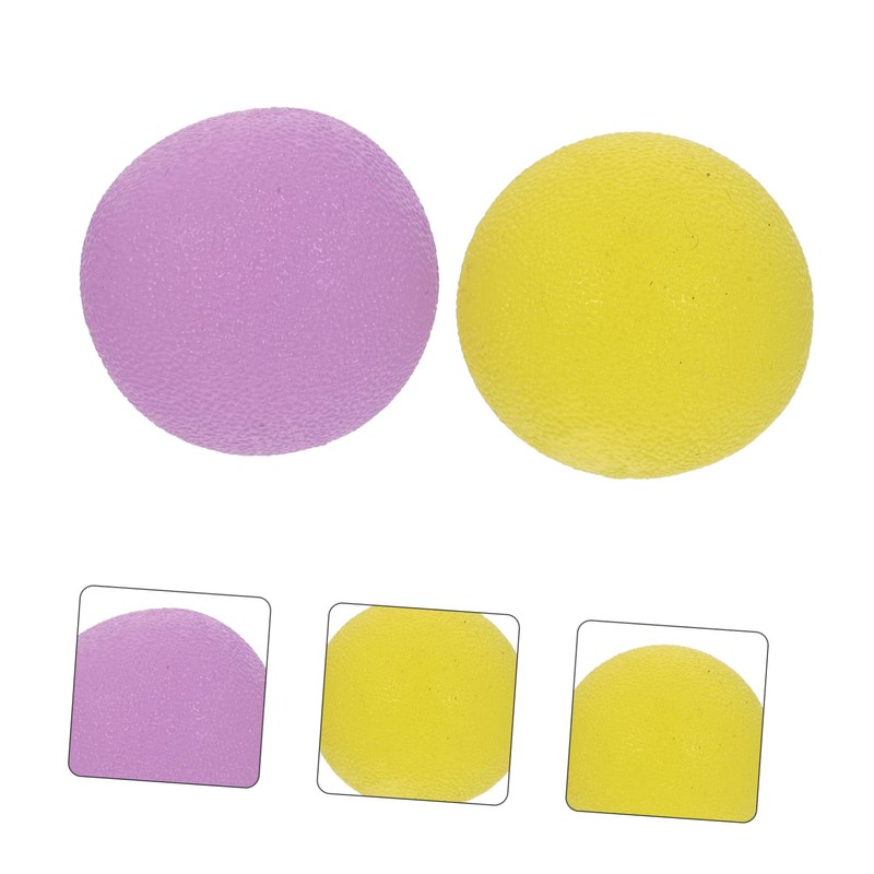 FRCOLOR 2Pcs Round Grip Balls for Hand Therapy Stress Relief