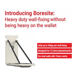 Boresite Heavy Duty Plasterboard Fixings (Box of 10 Fixings & Screws) | Drill-Free & Effortless Drywall Installation | Upto 35kg Secure Hold | Perfect for 12.5mm Plasterboard Walls | Made in Scotland
