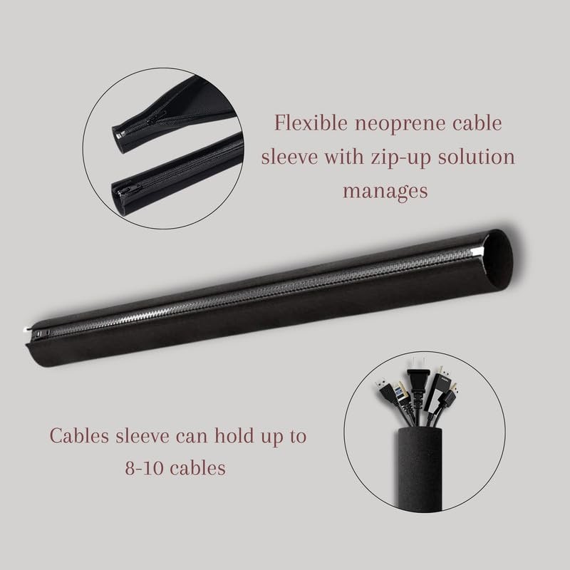 Wonder Care Weiche Neopren-Kabelhülse, Wickelabdeckung, Management-Kabel, Draht-Verdeck-System mit Reißverschluss, für