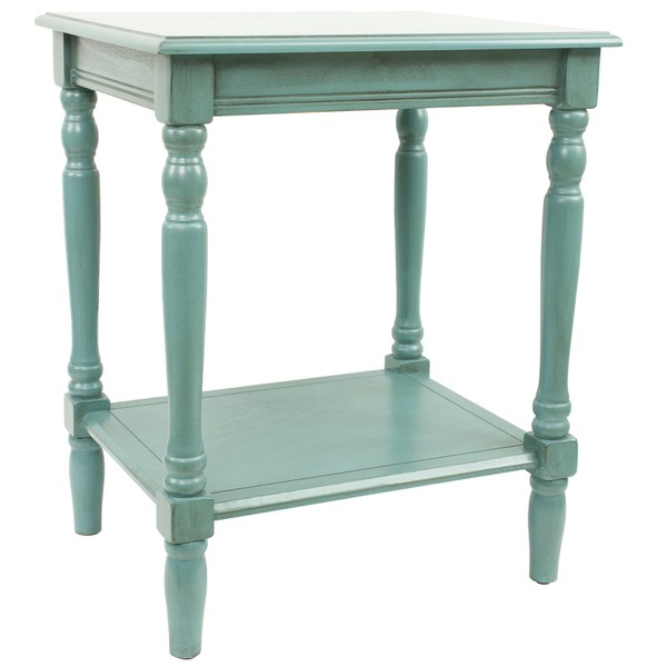 Décor Therapy Simplify End Table Oak, Antique Iced Blue