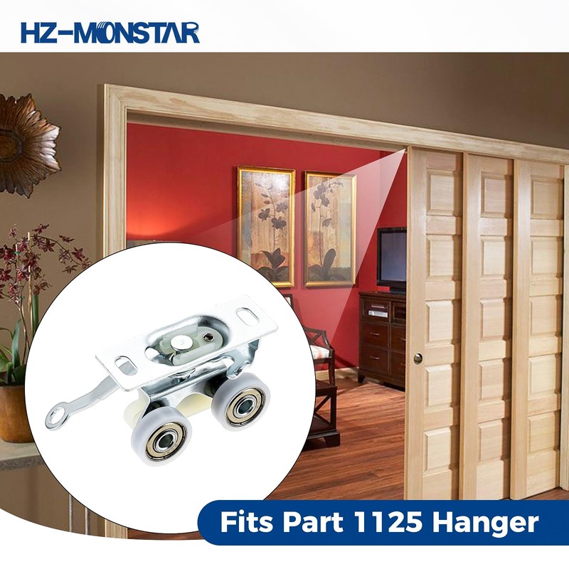 HZ-MONSTAR 2 Pack Sliding Pocket Door Hardware Kit, Sliding Door