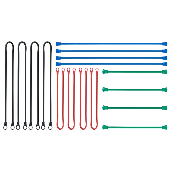 Tipu 16-Pack Reusable Rubber Twist Ties, 6"(4-Pack)/12"(4-Pack)/18"(4-Pack)/24"(4-Pack), All Purpose Bendable Tie for Indoor and Outdoor, Assorted Colors and Sizes