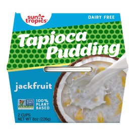 Sun Tropics Tapioca Pudding, Jackfruit | Vegan Pudding, Dairy Free Pudding | Gluten Free, Low Sugar, Non-GMO | Ready-to-Eat Pudding Cups 4oz (Pack of 12 cups)