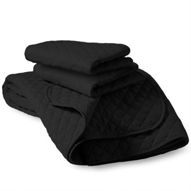 Bare Home Coverlet Set - Lightweight Bed Decor - Comforter Alternative - All-Season Quilted Bedspread (King, Black)