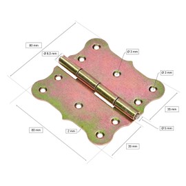 KOTARBAU® Universal Hinge 80 x 80 mm Decorative Yellow Galvanised Pack of 10