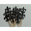 Black Fleur De Lis Cupcake Toppers - Party Picks -