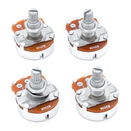 Xuxing 4PCS Guitar Large Potentiometer Audio Volume Taper Pots for Electric Guitar or Bass Guitar (B250K, Long 18mm Shaft)