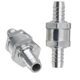 Kimlonton 2pcs One Way Valve 10mm Fuel Oil Check Valve Non-Return Fuel Line Aluminum Alloy Check Valve for Oil Gasoline Diesel Water Non-Return Backflow Prevention Check Valve