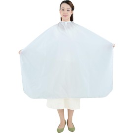 [MEIHO] Shampoo Cloth Sleeveless Waterproof Cloth Perm Cut No.3639 White Made in Japan Meiho Name Sewing Mayho Nylon Haircut Cape Barber Beauty Cloak Hair Apron Salon Home Adult Children Home Styling