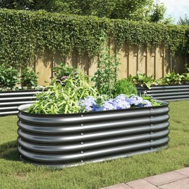 Galvanized Steel Gray 63"x31.5"x17.3" Garden Raised Bed Premium Garden SuppliesColor: Grey Color