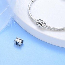 The Letter Faith Charm - 925 Sterling Silver Bead - Fits DIY Charm Bracelet