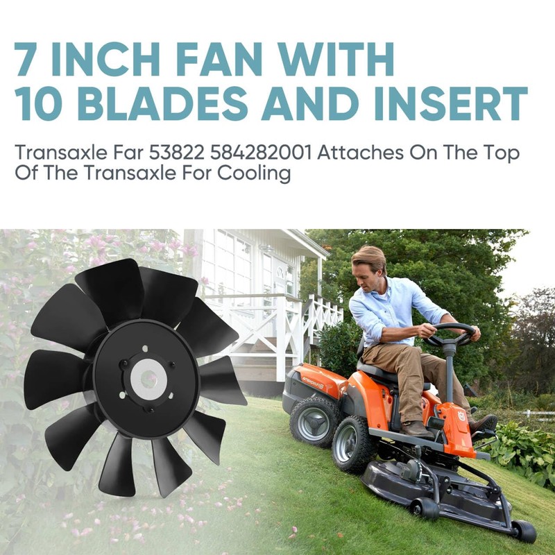 53822 7" 10 Blade Transmission Fan Fits Husqvarna Craftsman Tractor