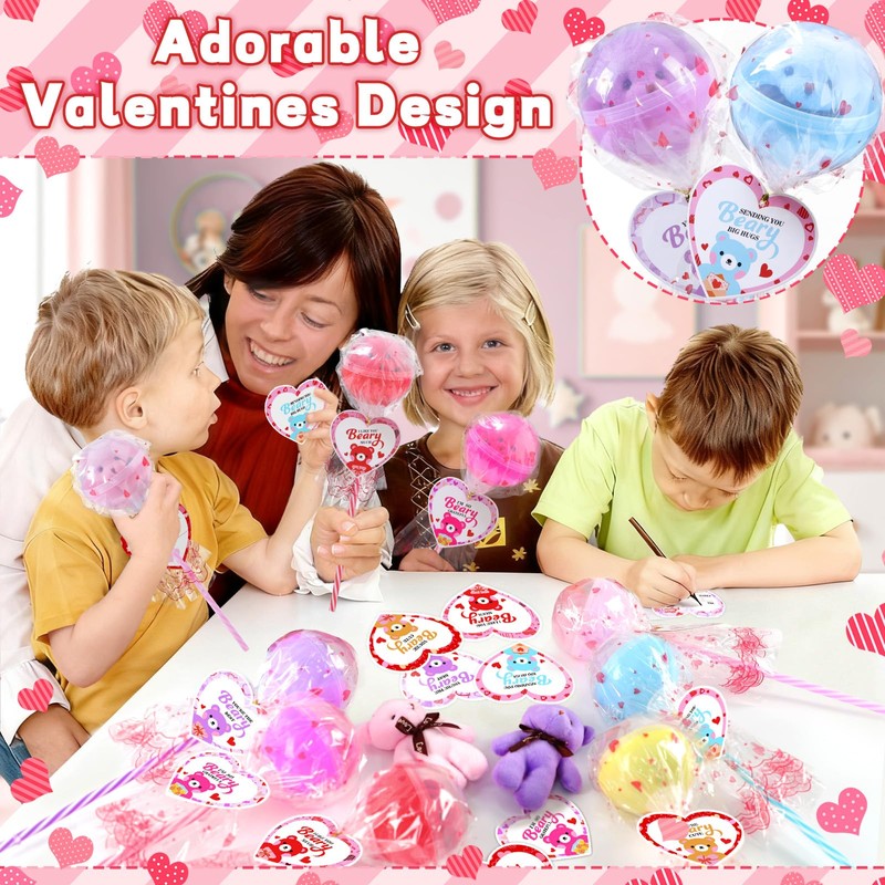 Valentines Day Gifts for Kids Classroom, 30 Packs valentines lollipop