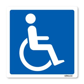 stika.co Blue Badge Disabled Logo Window Sticker - Static Cling Vinyl for Accessible Parking, Disability Signage, Easy Application and Reusable