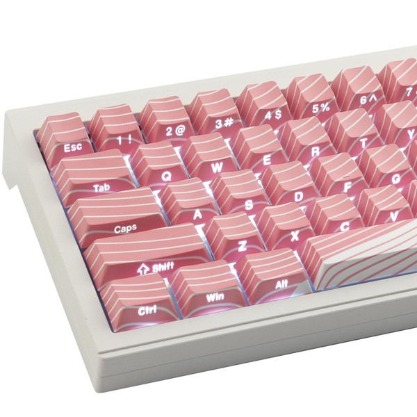 Sunzit PBT Keycaps Pink & White Topographic 136 Keys Custom