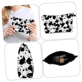 Vaguelly Waterproof Printed Cosmetics Bag Travel Makeup Pouch Zipper Chic Toiletry Organizer for Women Digital Floral Design