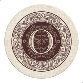 Thirstystone posavasos para bebida, monograma letra A, O, 4 piezas, 1
