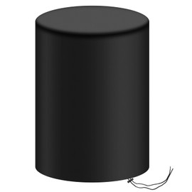 Barlic 55 Gallon Barrel Cover, 600D Oxford Cloth Water Storage, 25 x 37 Inch Outdoor Waterproof Rain Snow Bucket with Drawstring, UV Protection, Anti Dust (Black)