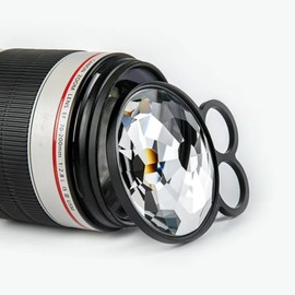 Handheld Camera Filter, 77mm Kaleidoscope Special Effects Prisme Photo Prisma Optical Glass Prism Lens Filters Photography Accessories with Storage Bag for Shooting People