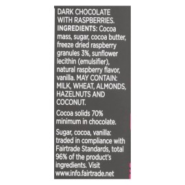 UD_Divine 12-Pack Case of 3 Oz Bar Dark Chocolate W/Raspberry Bittersweet Sweet Milk Chocolate Solid Bulk Packaging