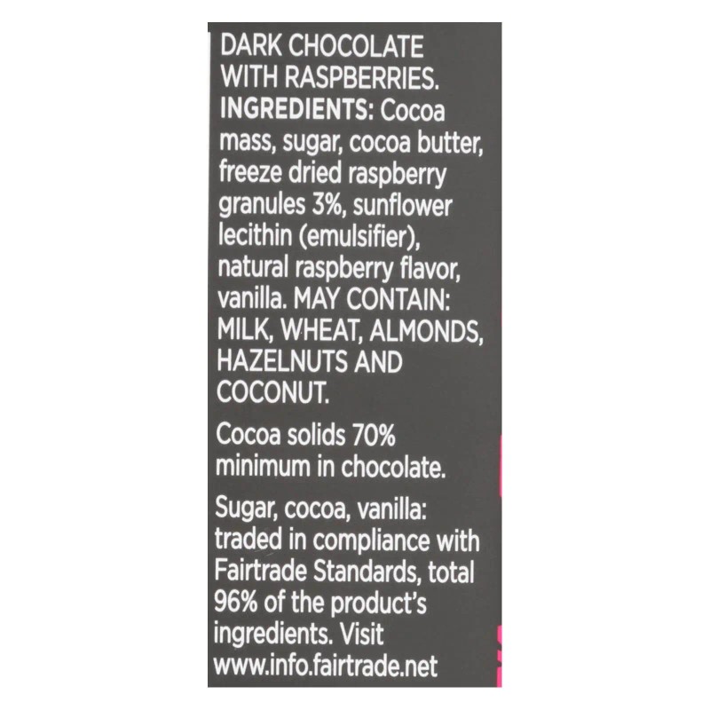 UD_Divine 12-Pack Case of 3 Oz Bar Dark Chocolate W/Raspberry