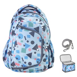 SECLATO Diaper Bag Backpack Set Multifunction Travel Back Pack Maternity Bag Baby Changing Pad Bag Travel Diaper Backpack For Mom Parent Bag For Boys Girls, Set of 2pc - Sky Blue