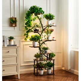 Plant Stand Indoor with Grow Lights, 8 Tiered Indoor Plant Shelf, 62" Tall Metal Plant Stand for Indoor Plants Multiple, Plant Display Rack Holder, Flower Corner Stand for Living Room, Garden, Patio