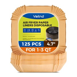 Small Air Fryer Liners Disposable, 2 QT Parchment Paper for COSORI 2.1 Qt Air Fryer, 125PCS 4.7 Inch Square Baking Paper Sheets for Mini Airfryer Basket