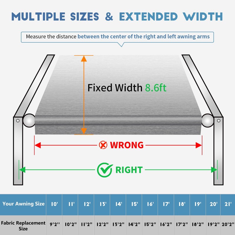 Heavy Duty RV Awning Fabric Replacement - 19.5oz Vinyl Camper