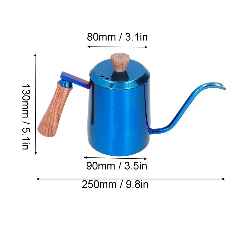 600ml Stainless Steel Manual Coffee Pot Long Narrow Spout Pour