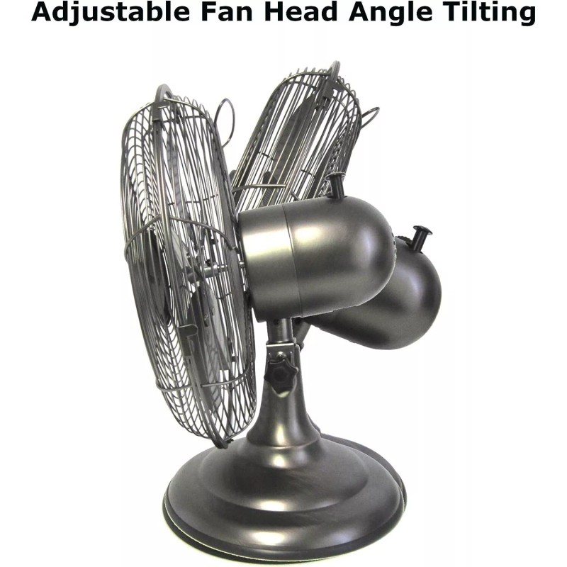 Optimus F-6212A 3-Speed 60-Watt Portable Retro Oscillating Table Fan