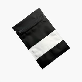 WACCOMT Pack 100pcs Matte Mylar Foil Resealable Smell Proof Bags with Clear Window Zipper Lock Aluminum Foil Food Storage Pouches for Zip Small Business Snack Lock Heat Seal Bag (Black, 2.8x3.9 inch)