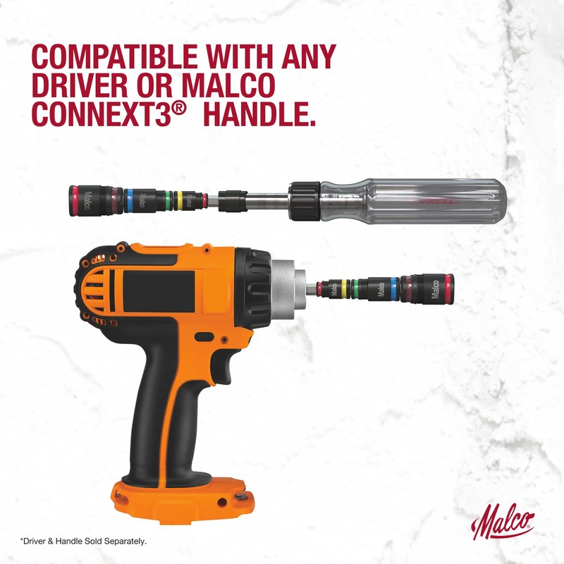 Malco 7-in-1 C-RHEX® Flip-Bit Socket Set with 3 cleanable, reversible,