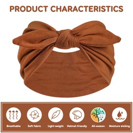 S&N Remille Wide Headbands for Women Extra Large headband turban Bow Elastic Non-slip Headband Yoga Sports Hairband Accessories 3 Pack