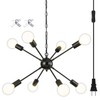 SineRise Plug-in Sputnik Chandeliers Black, 8 Lights Modern Sputnik Lighting