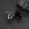 FaithHeart Men's Ring, Stainless Steel Baphomet Goat Head Ring, Punk