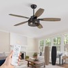 52 Inch Farmhouse Ceiling Fan with Light and Remote, Black