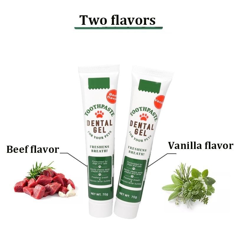 Ibluelover 2 Sets Pet Toothbrush & Toothpaste Kit 3 Pcs