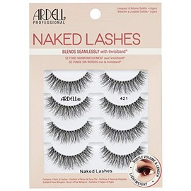 Ardell False Eyelashes Naked Lash 421 4 Pack Multipack Black Subtle Volume And Length Beautiful Soft Lightweight Lashes Super Soft Comfortable Invisiband Mid-Length Vegan-Friendly Eyelashes