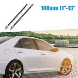 A ABSOPRO Front Bumper Lip Splitter Strut Tie Rod Bar Adjustable 11"-13" Lip Strut Rod Bumper Splitter Black Carbon Fiber Pattern (Set of 2)