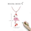 Christmas Flamingo Necklace for Women Sterling Silver Rose Gold Pink