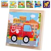 Wooden Picture Cube, 3D Cube Puzzle, Puzzle Games, 6-in-1 Transport