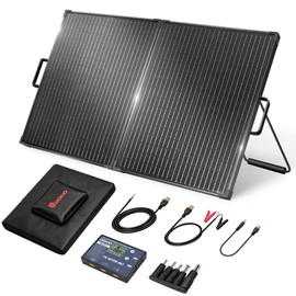 DOKIO Solar Suitcase 100W Portable Foldable Solar Panel 18v Monocrystalline 23.8 * 19.3 * 1.3in with Controller to Charge 12 Volts Batteries (All Lead/Acid Types: Vented AGM Gel) RV Camping Marine