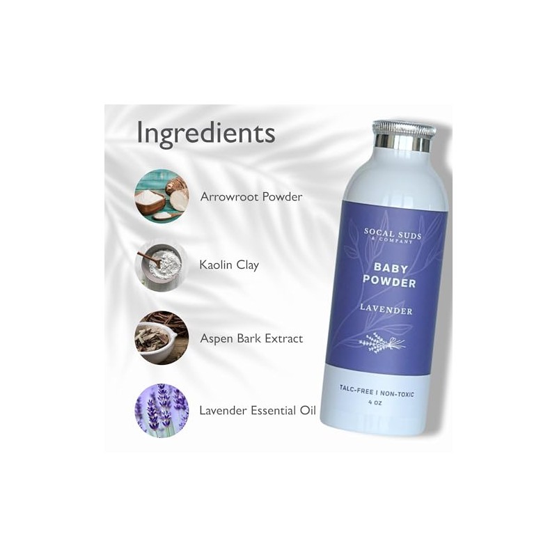 SoCal Suds Company - Talco Natural Para Bebés Sin Talco